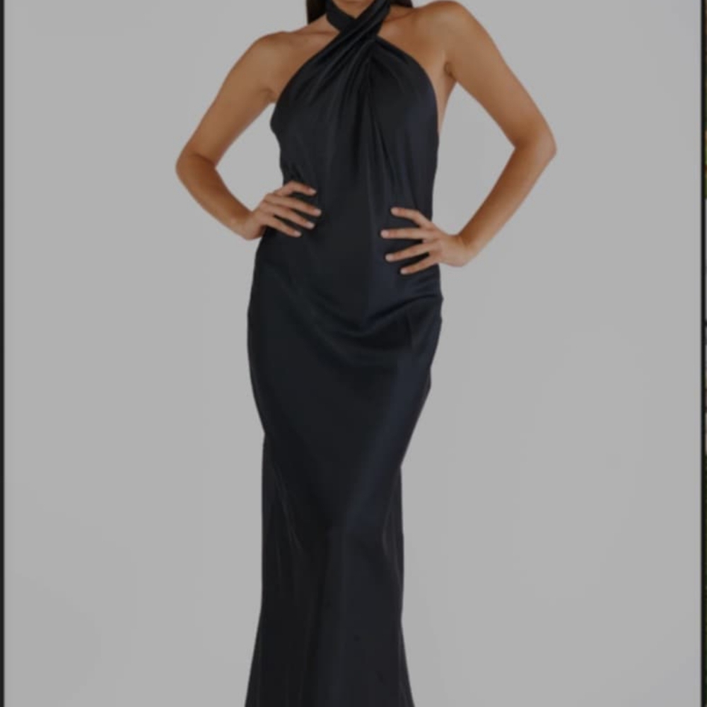 Elegant Black Halter Dress